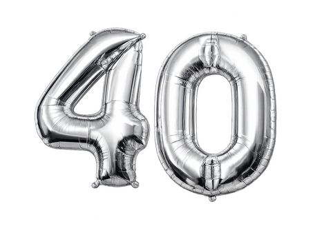 Silberne 40 aus Ballons
