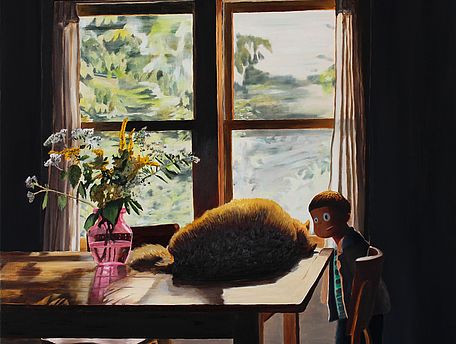 Boy with a cat